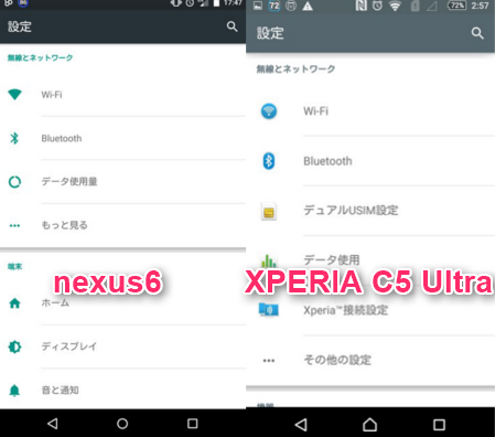 XPERIA C5 Ultraの文字が大きい