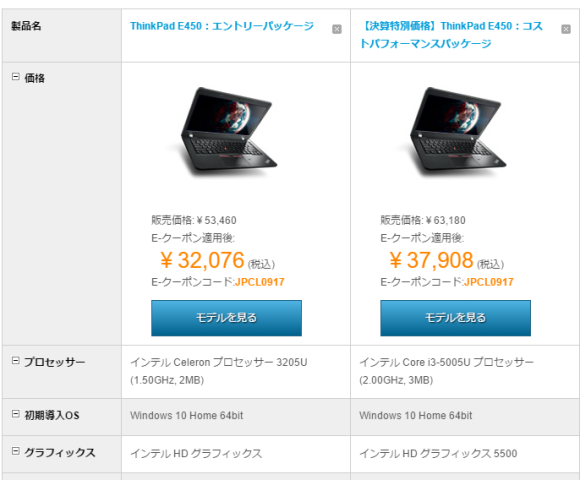 ThinkPad E450 セール