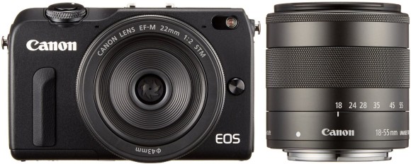 Canon ミラーレス一眼カメラ EOS M2 ダブルレンズキット(ブラック) EF-M18-55mm F3.5-5.6 IS STM EF-M22mm F2 STM付属 EOSM2BK-WLK