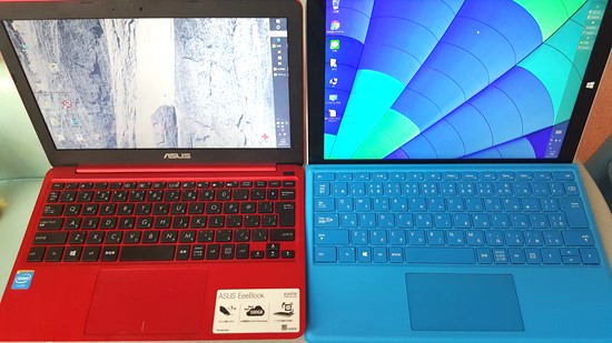 Surface Pro4 vs ASUS EeeBook X205TA-B キーボード比較