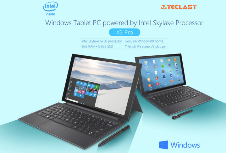 Surface Pro4タイプの11.6インチタブレット『Teclast X3 Pro』 Skylake+Core Mに8GB RAM+128GB SSDで発売中