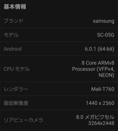 Galaxy S6 SC-05G レビュー　AnTuTu