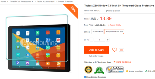 Teclast X89 Kindow 7.5 inch 9H Tempered Glass Protective Screen Film