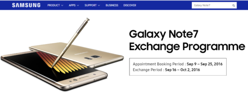 Galaxy Note7 exchange program