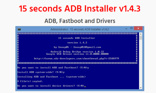 XDA 15 seconds ADB Installer