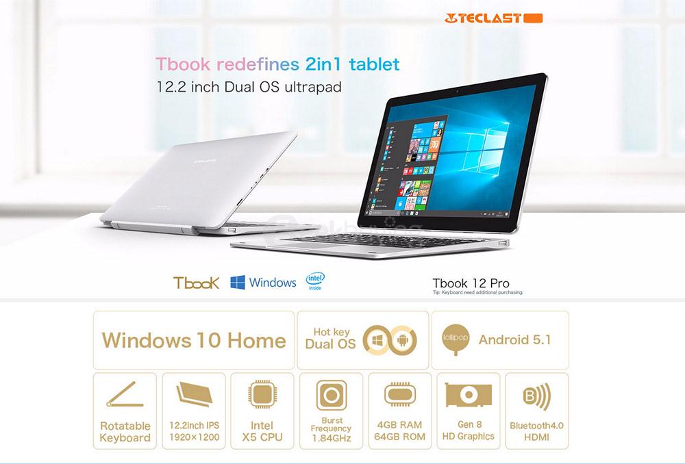 12.2インチWUXGAタブレット『Teclast Tbook 12 Pro』登場! TECLASTも12インチ市場に参入