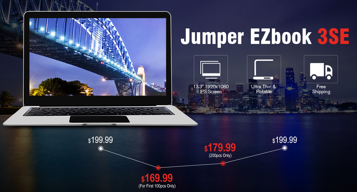 13.3インチフルHDノートが169.99ドル! 『Jumper EZbook 3SE』発売記念セール開催中～