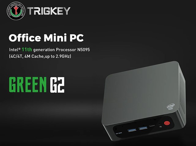 第11世代Jasper Lake N5095搭載「TRIGKEy Green G2」ミニPCが2.3万円に値引き中～Win10 Pro/8GB/256GB SSD構成でこの価格はおかしい