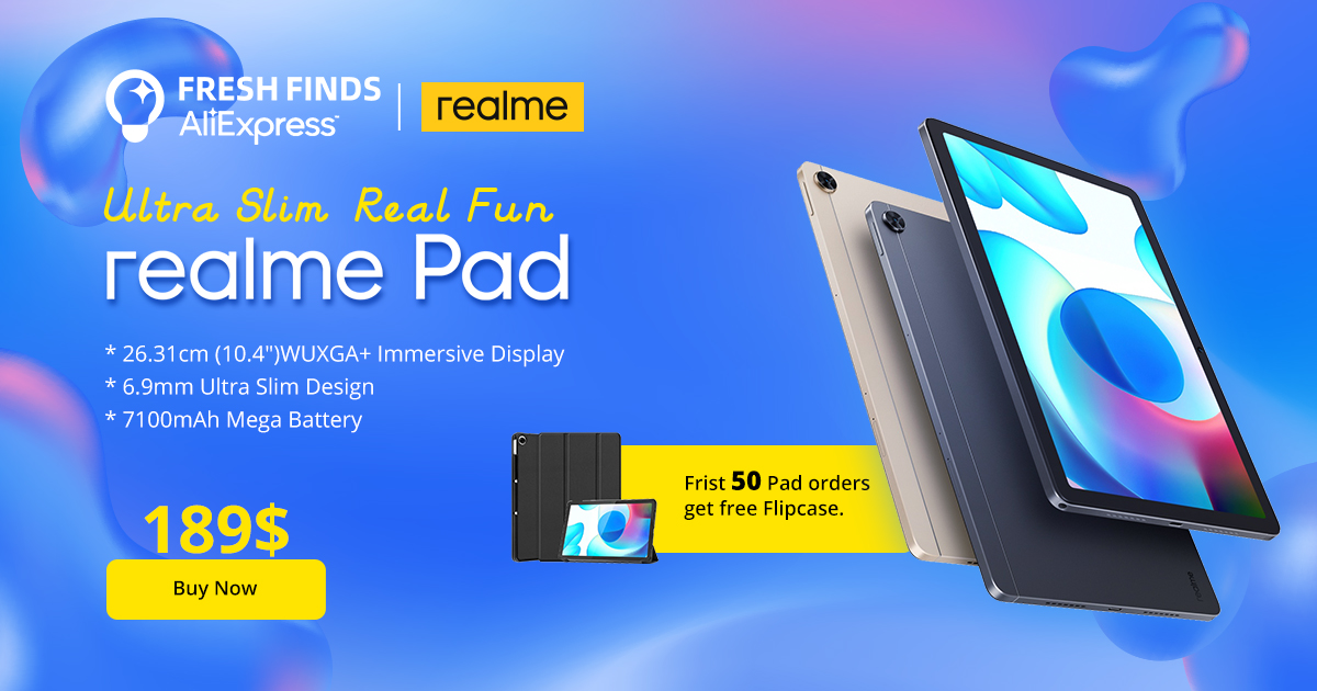 realme初のタブレット「realme Pad」グローバル版が発売! 期間限定189ドル～10.4インチ6.9mmの薄型ボディでHelio G80搭載のミドル機!