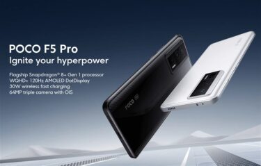 「POCO F5 Pro」発表&即発売!Snapdragon8+ Gen1搭載で400ドル強で相変わらずスペック比で安い。6.67インチWQHD+AMOLED,67W急速充電+30W無線充電,画面内指紋認証リーダーも搭載