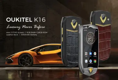 3.5インチ超小型スマートフォン「OUKITEL K16」発売!ランボルギーニインスパイアの大人デザインで日本のプラチナバンドにも対応。価格も150ドル程度と低価格